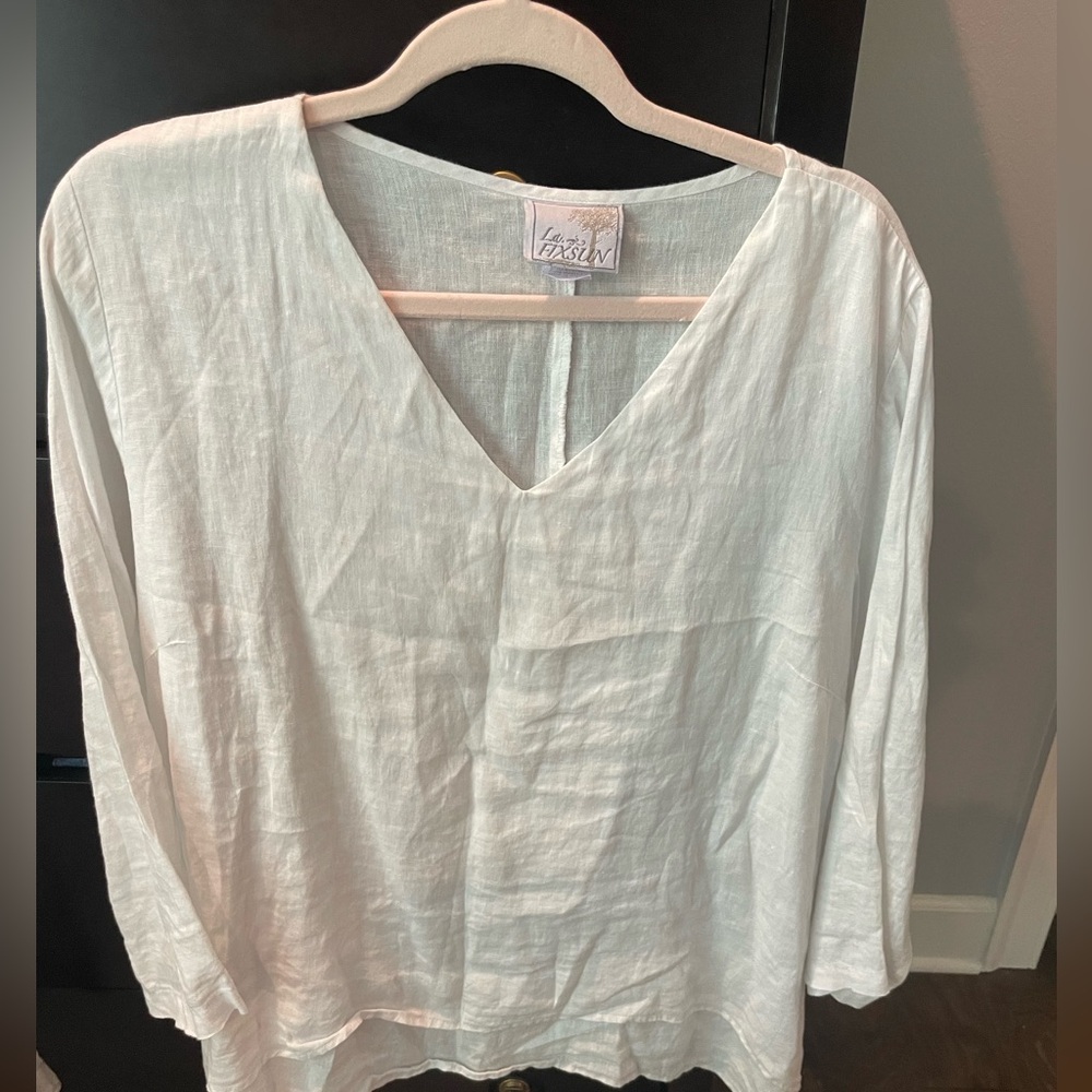 Linen Long Sleeve Shirt. Women XL